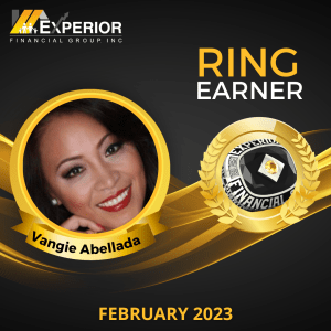 Vangie Abellada earns her six-figure ring with Experior Financial Group, Inc.