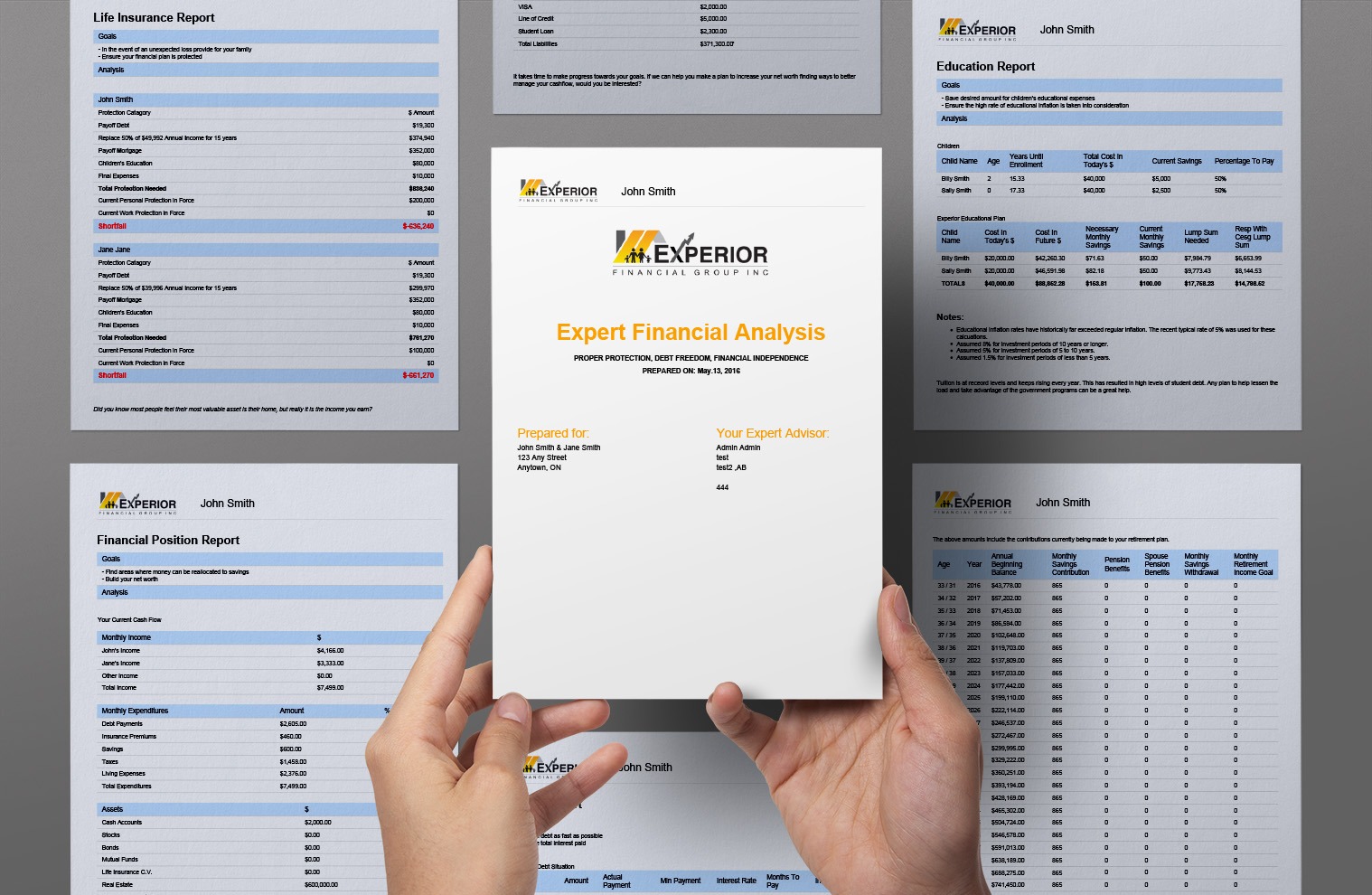 Pair of hands holding an Expert Financial Analysis report