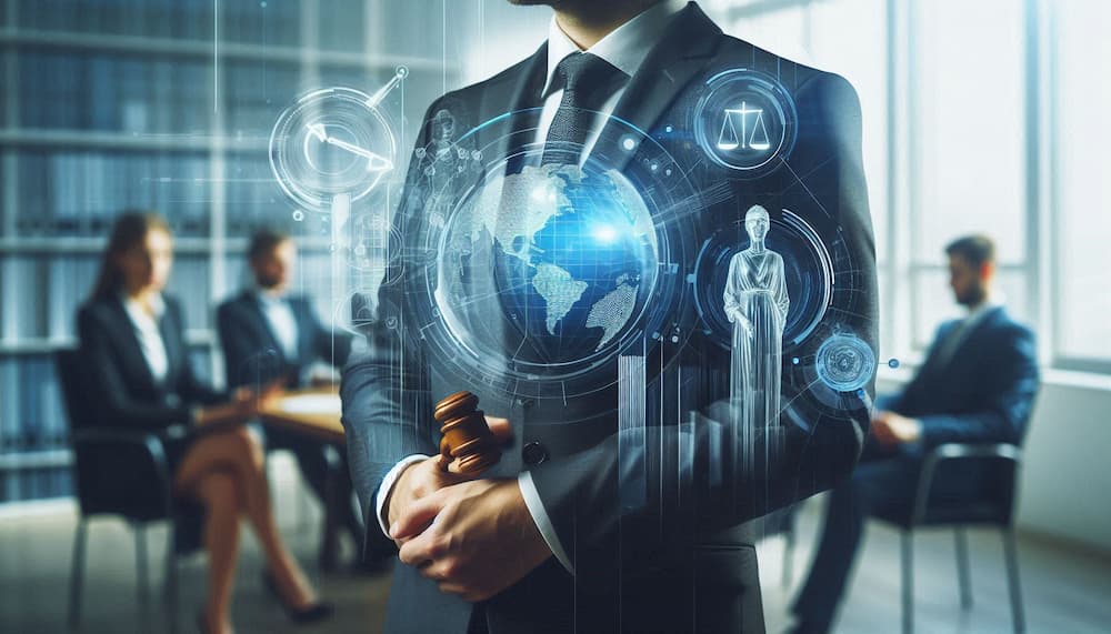 Ensuring Legal Compliance A man standing in front of a table in a board room
